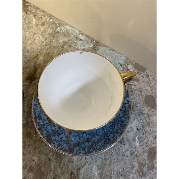 George Jones & Sons JON158 England Tea Cup/Saucer Gold Floral Lace Footed RARE 2 - Picture 5 of 15